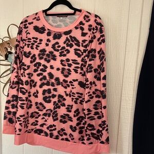 Coeur De Vague Leopard Print Pink and Black Top